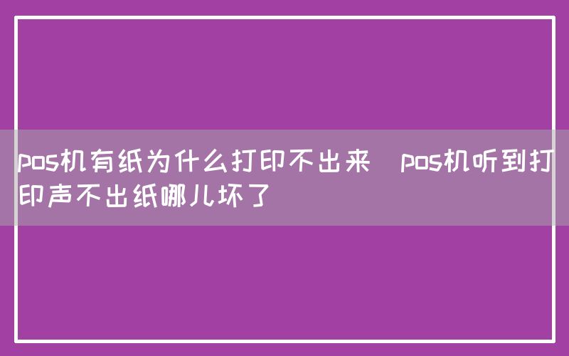 pos机有纸为什么打印不出来(pos机听到打印声不出纸哪儿坏了)(图1)