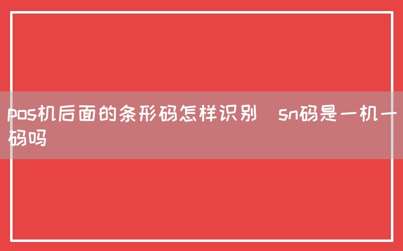 pos机后面的条形码怎样识别(sn码是一机一码吗)