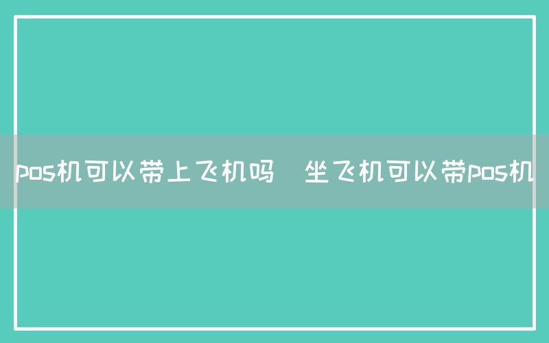 pos机可以带上飞机吗(坐飞机可以带pos机)