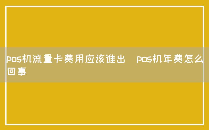 pos机流量卡费用应该谁出(pos机年费怎么回事)