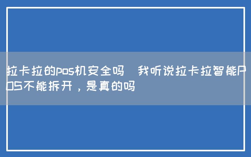 拉卡拉的pos机安全吗(我听说拉卡拉智能POS不能拆开，是真的吗)(图1)