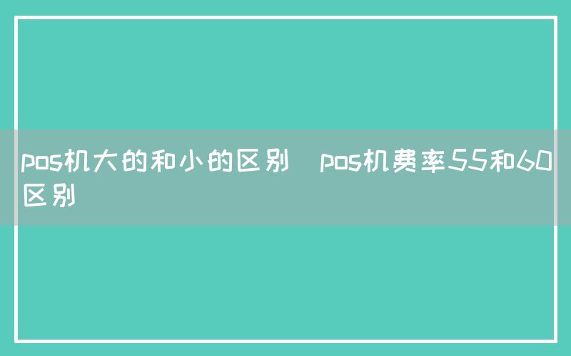 pos机大的和小的区别(pos机费率55和60区别)