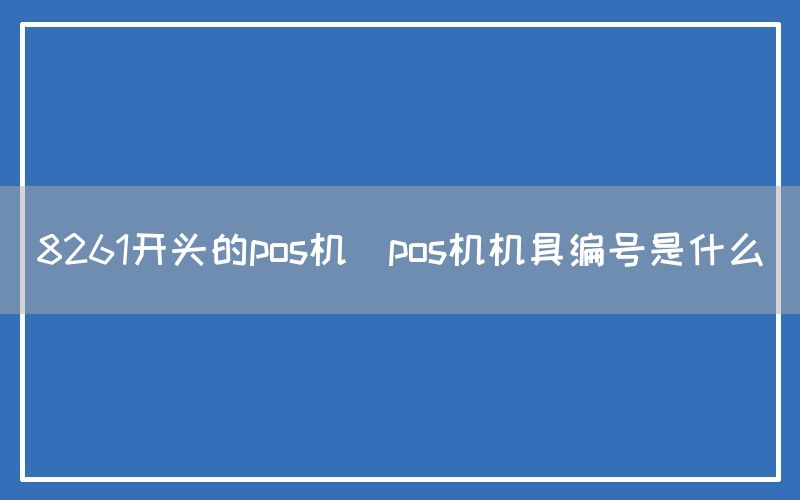 8261开头的pos机(pos机机具编号是什么)