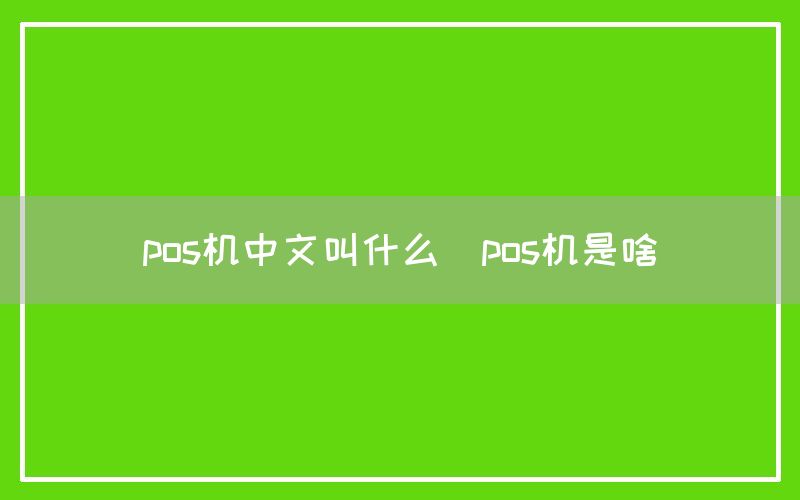 pos机中文叫什么(pos机是啥)