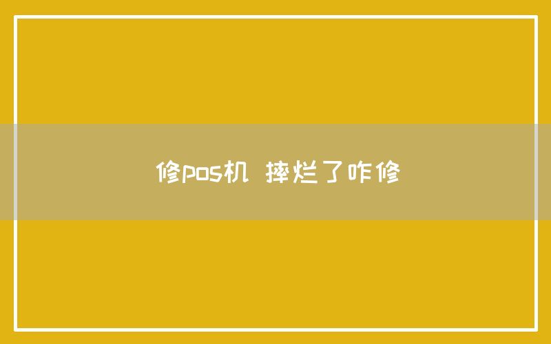 修pos机 摔烂了咋修
